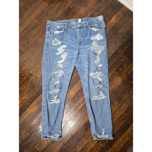 H&M Boyfriend Low Waist Distressed Jeans size 14 - Picture 12 of 12